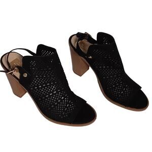 DV Dolce Vita Shoes Block Heel Pump Size 10 Open Peep Toe Cutout